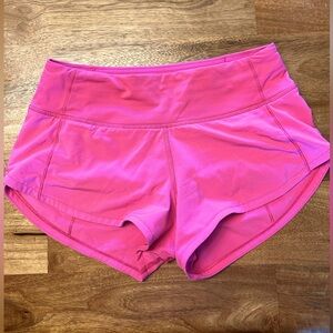 Lululemon Speed-Up shorts in Sonic Pink